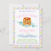 ガールズパンケーキパジャマ誕生日パーティー 招待状 (正面)