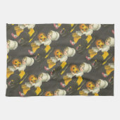 ガールズパンプキンキャットヴィンテージハロウィーン キッチンタオル (横)