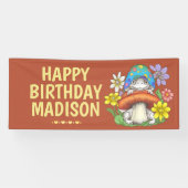 ガールズパーソナライズされたカエル誕生日 横断幕 (横)