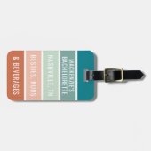 ガールズパーソナライズされたトリップカスタムトレンディーストライプ ラゲッジタグ (正面横)