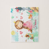 ガールズパーソナライズされたプリンセス名前をカスタムする ジグソーパズル (縦)