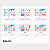 ガールズパーソナライズされたレインボーハッピーバースデー スクエアシール (シート)