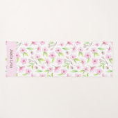 ガールズパーソナライズされた赤面ピンクさくらんぼブロッサムプリント ヨガマット (正面(横))