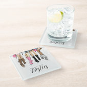 ガールズパーティーカウガールベストフレンド ギフト ガラスコースター (アングル)