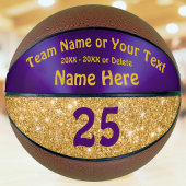 ガールズパープルと金ゴールドパーソナライズされたバスケットボール バスケットボール