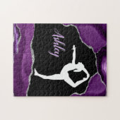 ガールズパープルグリッター体操ダンスまたは応援 ジグソーパズル (横)