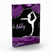 ガールズパープルグリッター体操ダンスまたは応援 フォトブロック (左)