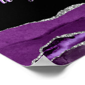 ガールズパープルグリッター体操ダンスまたは応援 ポスター (角)