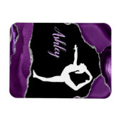 ガールズパープルグリッター体操ダンスまたは応援 マグネット (横)