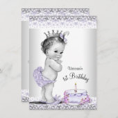 ガールズパープルグレイ1st誕生日パーティー 招待状 (正面/裏面)