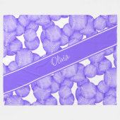 ガールズパープルソフトボールモノグラムの模様 フリースブランケット (正面(横))