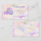 ガールズパープルドラゴンおむつラッフルベビーシャワー エンクロージャーカード (正面/裏面)