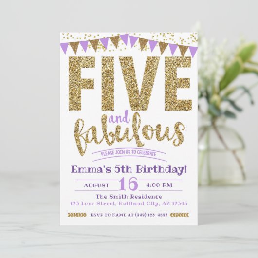 ガールズパープルファイブ&ファブラス5誕生日 招待状 (スタンド正面)