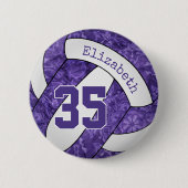 ガールズパープルホワイトバレーボールチームカラー 缶バッジ (正面)