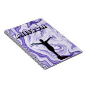 ガールズパープルホワイトマーブルバランスビーム体操 ノートブック (右側)