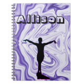ガールズパープルホワイトマーブルバランスビーム体操 ノートブック (正面)