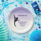 ガールズパープル体操グラデーションパーティー ペーパープレート (パーティー)