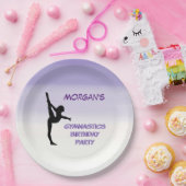 ガールズパープル体操グラデーションパーティー ペーパープレート (パーティー)