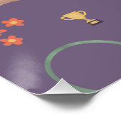 ガールズパープル体操子供の誕生日ウェルカムサイン ポスター (コーナー)