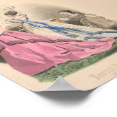 ガールズビクトリアンパリフランスのファッションヴィンテージアド ポスター (角)