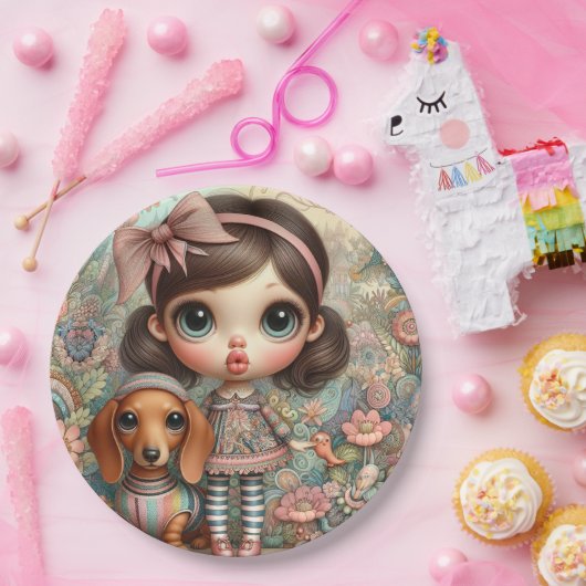 ガールズビッグアイズダックシュントパーティー紙プレート ペーパープレート (パーティー)