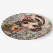 ガールズビッグアイズダックシュントパーティー紙プレート ペーパープレート (アングル)