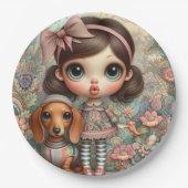 ガールズビッグアイズダックシュントパーティー紙プレート ペーパープレート (正面)