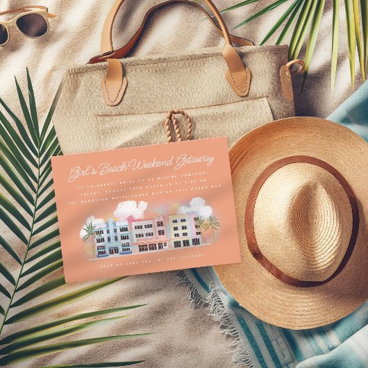 ガールズビーチウィークエンドゲタウェイ誕生日バチェロレッテ 招待状