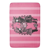 ガールズビーヘッドドールピンクストライプ バスマット (正面縦)