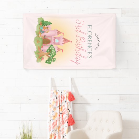 ガールズピお洒落ンクプリンセス誕生日へようこそ 横断幕 (インサイチュ)