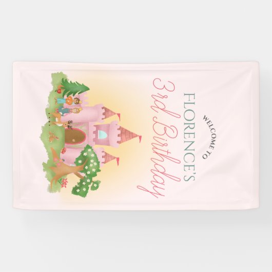 ガールズピお洒落ンクプリンセス誕生日へようこそ 横断幕 (横)