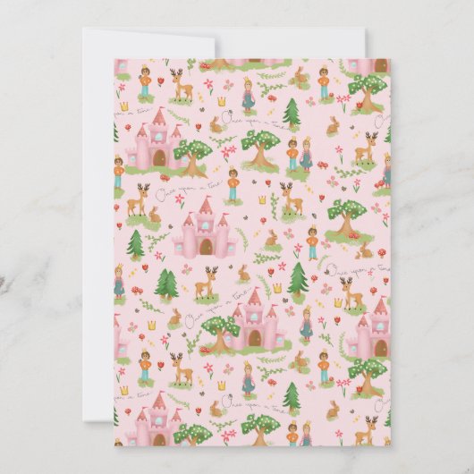 ガールズピガーリーンクプリンセスフェアリータリー子供の誕生日 招待状 (裏面)