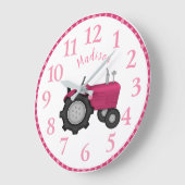 ガールズピパーソナライズされたックトラクターウォールクロック ラージ壁時計 (傾斜)