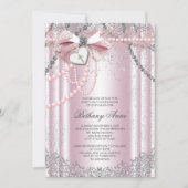 ガールズピンクとグレーパール第一聖餐会 招待状 (正面)