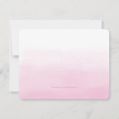 ガールズピンクとティール（緑がかった色）ブルーファースト誕生日パーティー 招待状 (裏面)