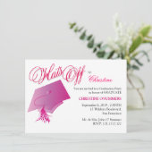 ガールズピンクの卒業パーティー招待状 招待状 (スタンド正面)