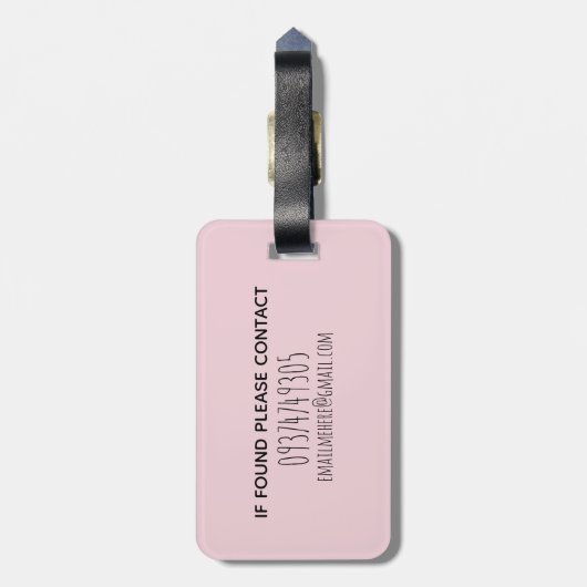 ガールズピンクの水の色ワニSafari子供の名前 ラゲッジタグ (裏面縦)