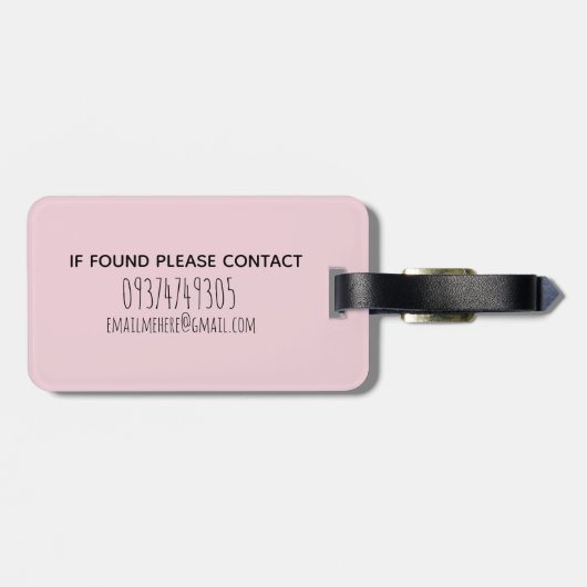 ガールズピンクの水の色ワニSafari子供の名前 ラゲッジタグ (裏面横)