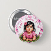 ガールズピンクの赤ちゃんシャワー | 素晴らしおばあちゃん 缶バッジ (正面&裏面)