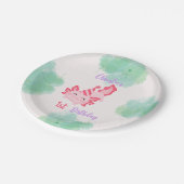 ガールズピンクアクソロトル1st誕生日パーティの招待状 ペーパープレート (アングル)