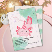 ガールズピンクアクソロトル1st誕生日パーティの招待状 招待状