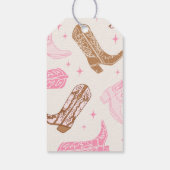 ガールズピンクウェスタンパーティーの好意ラベル ギフトタグ (裏面)