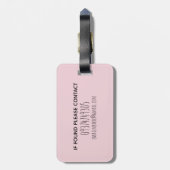 ガールズピンクウォーターカラーゼブラサファリとキッズ名 ラゲッジタグ (裏面縦)