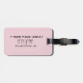 ガールズピンクウォーターカラーゼブラサファリとキッズ名 ラゲッジタグ (裏面横)