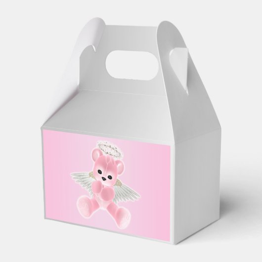 ガールズピンクエンジェルテディベア1st誕生日パーティー フェイバーボックス (裏面サイド)