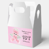 ガールズピンクエンジェルテディベア1st誕生日パーティー フェイバーボックス (オープン)