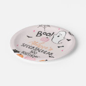 ガールズピンクオレンジブラックブーブハロウィーン誕生日 ペーパープレート (アングル)