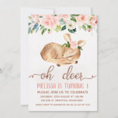 ガールズピンクオーディアバースデーパーティー招待 招待状 (正面)