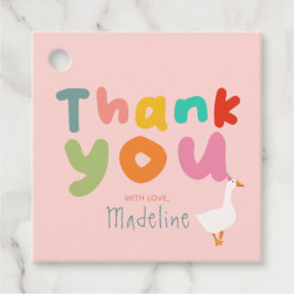 ガールズピンクガチョウありがとう1歳の誕生日 フェイバータグ