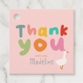 ガールズピンクガチョウありがとう1歳の誕生日 フェイバータグ (正面)